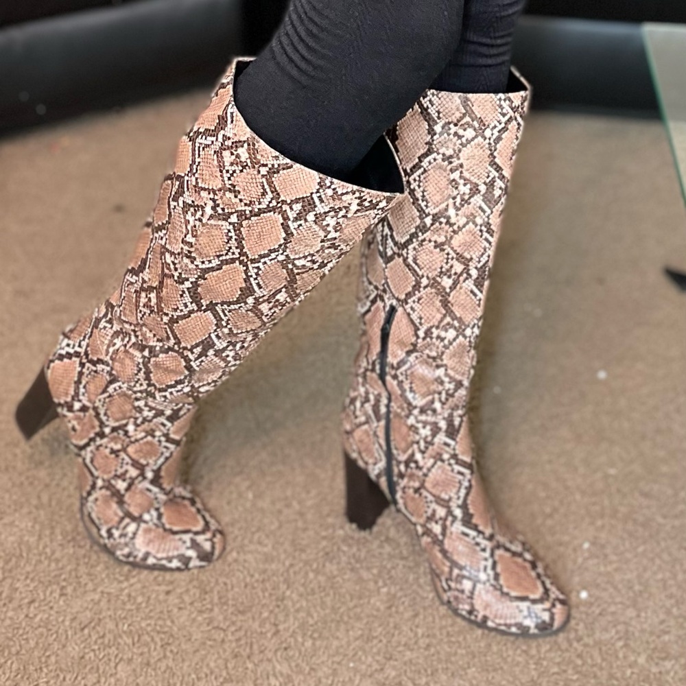 Target bought boots knee length brown and beige color size 11 medium wide